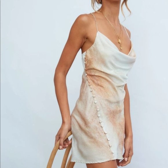 NEW ✨ Lioness Urban Outfitters Don't Be Jealous Slip Dress Python Small - Picture 2 of 11
